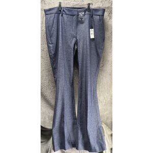 New Express Women's 14 Blue Columnist Barely Boot Mid Rise Stretch Pants Slacks